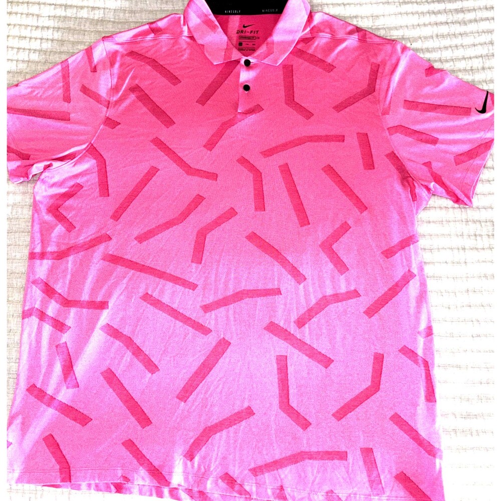 Nike Dri-FIT Vapor Line Jacquard Men's Pink Golf Polo (Style: DH3863-639) 2XL